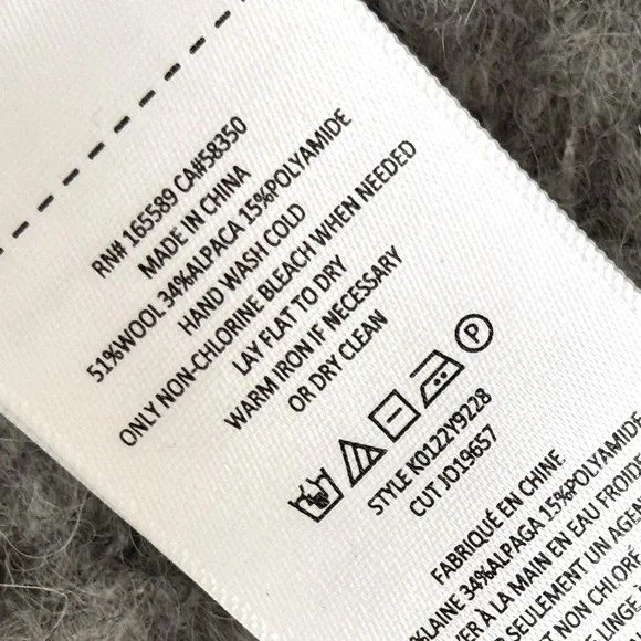 JOIE Despoina Gray Long Sleeve Alpaca Wool Blend Sweater--NWT—XL - Picture 15 of 16